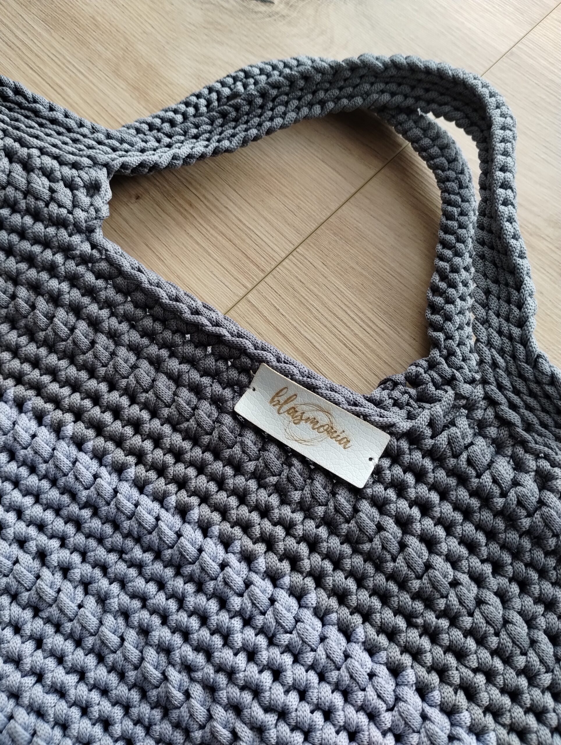 Torba shopperka czarno szara - obrazek 4