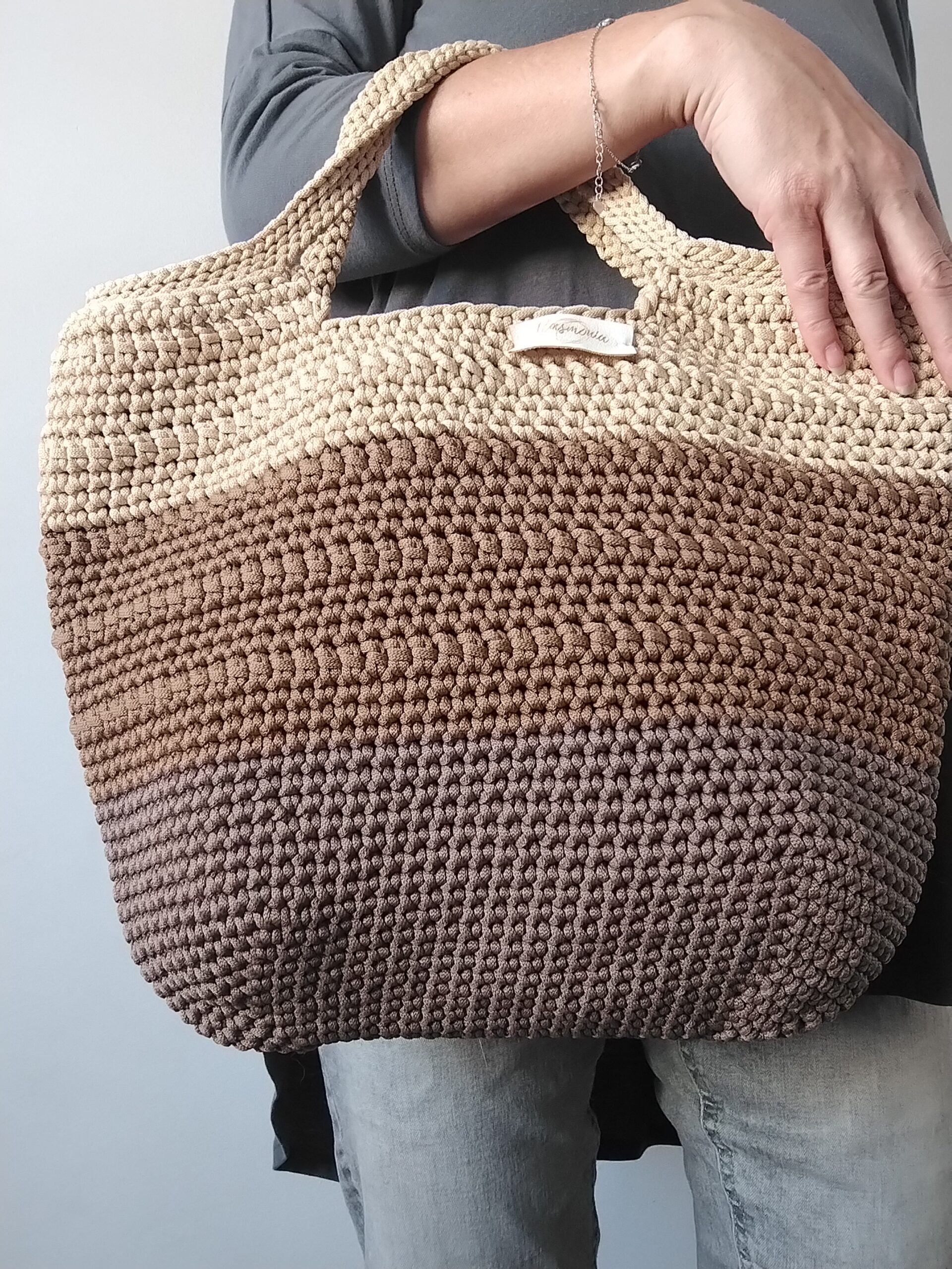 Torba shopperka w odcieniach brązu - obrazek 3